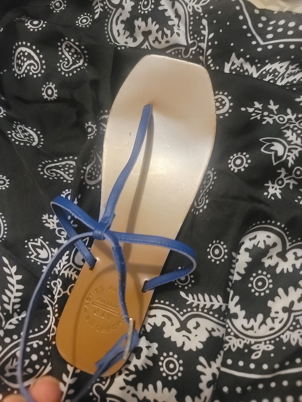 ATP Atelier Blue Leather Strappy  Sandals